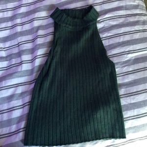 Green turtle neck tank top
